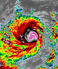 Tropical Cyclone Amphan in the Bay of Bengal on 18 May 2020 at 12:10 UTC (Himawari-8/Clean IR) - Feature Grid