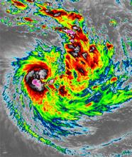 Tropical Cyclone Uesi approaching New Caledonia - feature grid