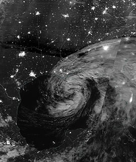 Tropical Storm Cristobal at Night on 7 June 2020 (Suomi NPP/VIIRS)