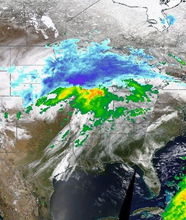 Springtime storm moves across the Central US - feature grid