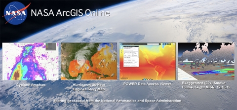 Screenshot of NASA's ArcGIS Online Service