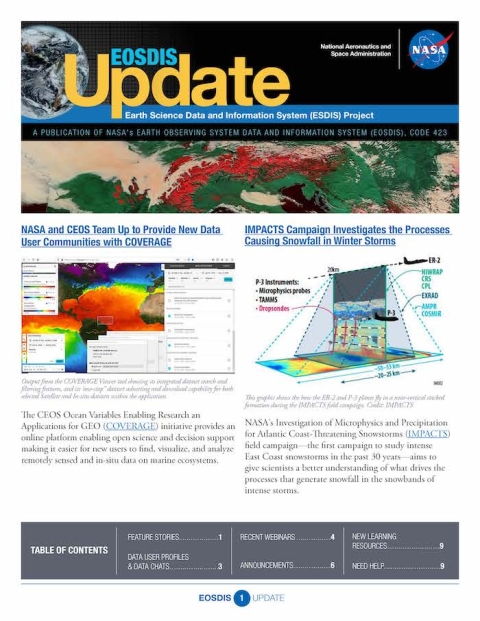 Cover of Fall 2021 EOSDIS newsletter