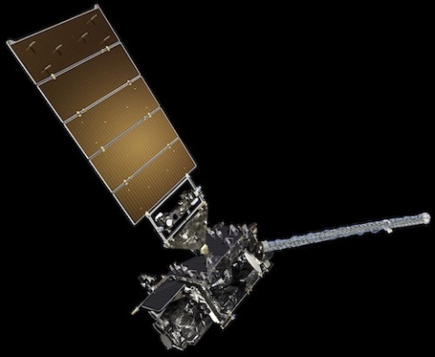 Image of GOES-16 satellite in space