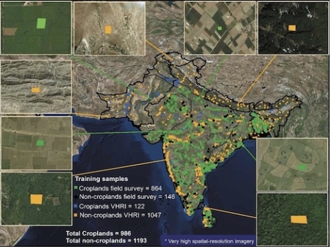 Map of India with squares around the map showing training areas.