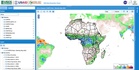 Map of Africa showing water amounts in colored areas.