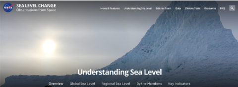 iceberg with words understanding sea level along bottom