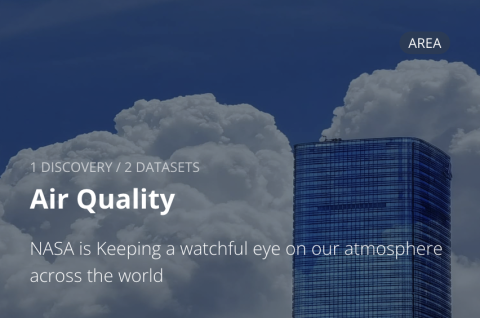 Words Air Quality over image of clouds and a building