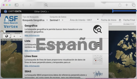 Vertex home page with word Espanol across front and all text in Spanish