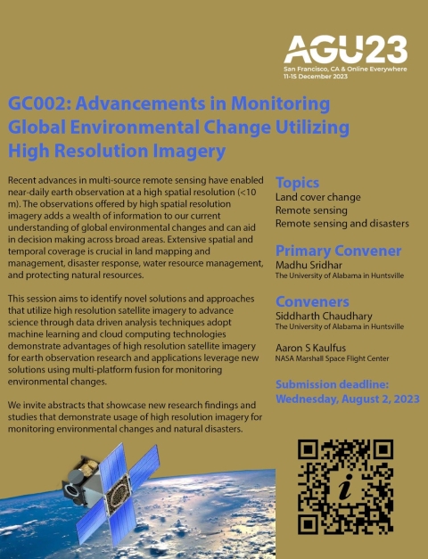 Poster for AGU Session GC002: Advancements in Monitoring Global Environmental Change Utilizing High Resolution Imagery