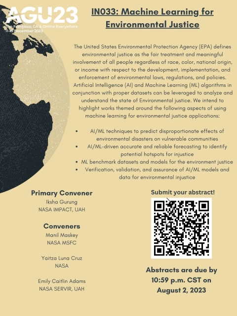 Poster for AGU Session IN033: Machine Learning for Environmental Justice