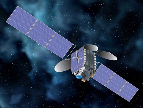 An artist's conception of the 40e satellite in space.