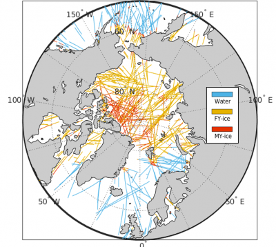 Global and two polar maps with shades of red indicating occultation counts.