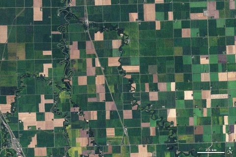 September 10, 2009, Landsat image of farmland across northwest Minnesota