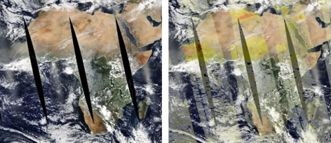 Aqua MODIS + AOD image