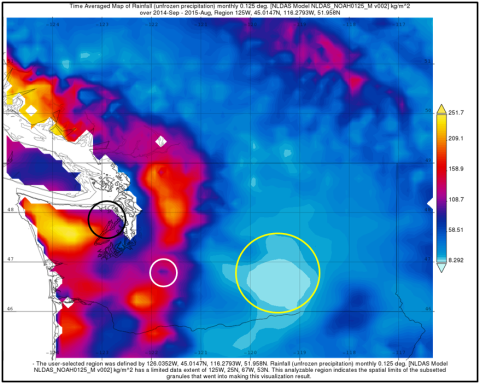 Giovanni sample rain shadow image