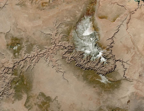 Cloud free image of the Grand Canyon at 30-meter resolution.