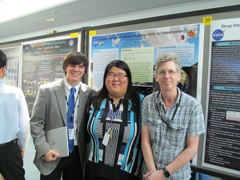 ESDIS Project interns Jacob Moore, Irene Su, and their mentor, Dr. Frank Lindsay