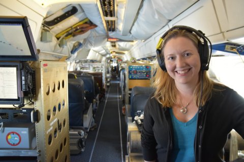 Dr. Commane in NASA's DC-8 research aircraft.