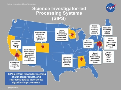 EOSDIS SIPS map