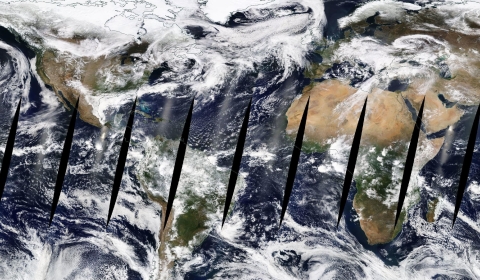 Daily global MODIS image showing N. America and Africa.