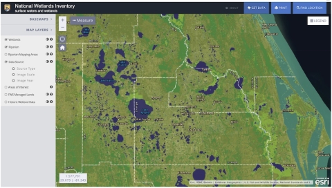 U.S. Fish and Wildlife Service's (FWS) National Wetlands Inventory web mapping application