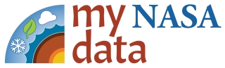 My NASA Data logo with rainbow icon