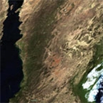 This is a satellite image example of land surface reflectance. 