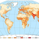 This is a socioeconomic vulnerability map of the world. 