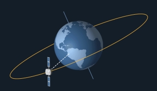 Satellite in a geosynchronous orbit