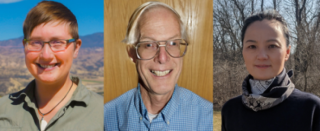 Three side-by-side images of scientists working in air quality.