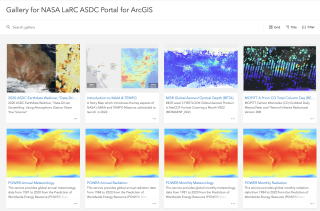 Gallery for NASA LaRC ASDC Portal for ArcGIS, https://arcgis.asdc.larc.nasa.gov/portal/home/