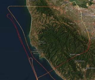 NASA Alpha Jet Atmospheric eXperiment (AJAX) airborne campaign Flight 181  flight path.