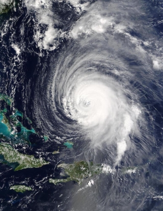 Hurricane Isabel, which was once a powerful Category 5 hurricane in the central Atlantic with winds estimated at 160 mph, finally came ashore on September 18, 2003, as a much weaker Category 2 storm.