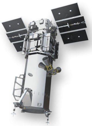 Photo of the DigitalGlobe Worldview-3 satellite.