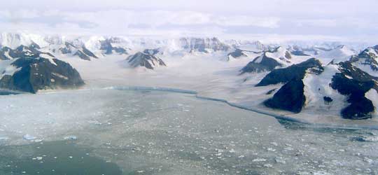 Photograph of Punchbowl Glacier in Antarctica