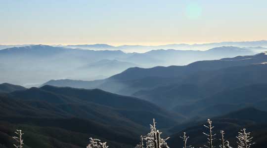 Photograph of the Great Smoky Mountains in the southeastern United States.