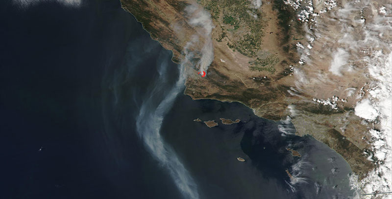 VIIRS/Suomi NPP image of the Alamo Fire, California on 8 July 2017