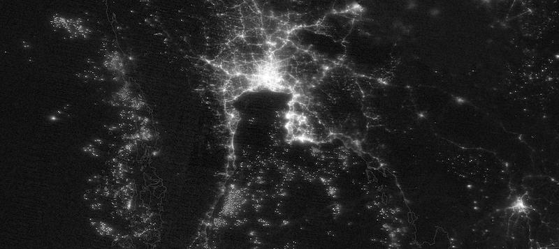 Bangkok, Thailand at Night on 7 March 2021 (Suomi NPP/VIIRS)