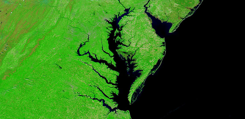 Chesapeake Bay on 10 May 2020 (Aqua/MODIS)