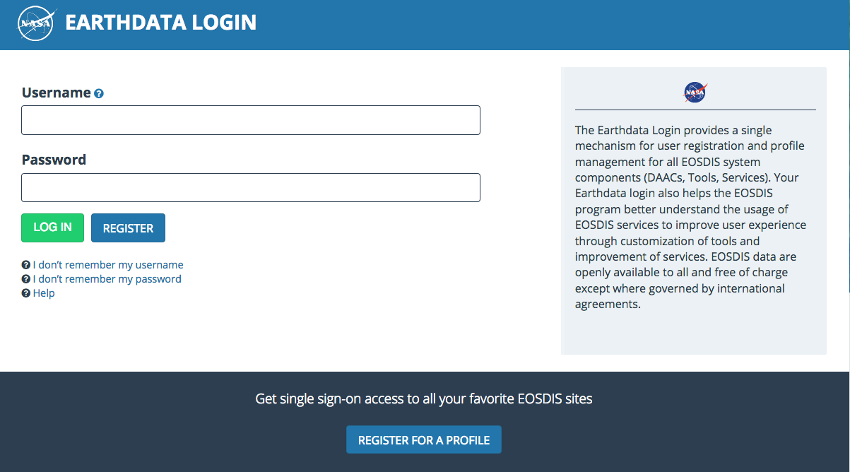 Earthdata Login API 1