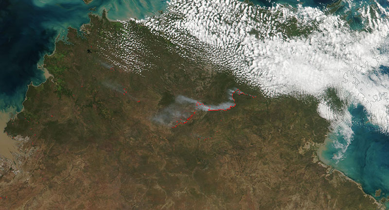 Fires in the Northern Territory, Australia on 6 May 2019 (Suomi-NPP/VIIRS)