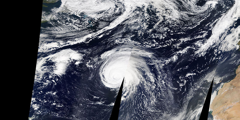 Hurricane Lorenzo in the Atlantic Ocean
