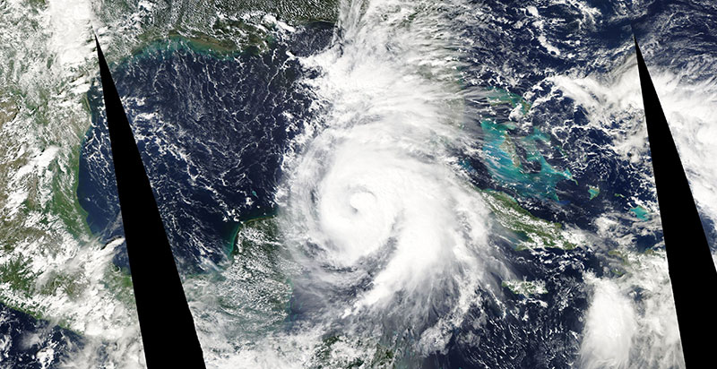 Hurricane Michael entering the Gulf of Mexico on 8 October 2018 (Suomi-NPP/VIIRS)