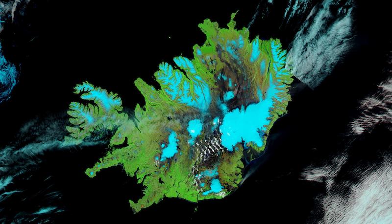 Iceland on 26 June 2021 (Aqua/MODIS)