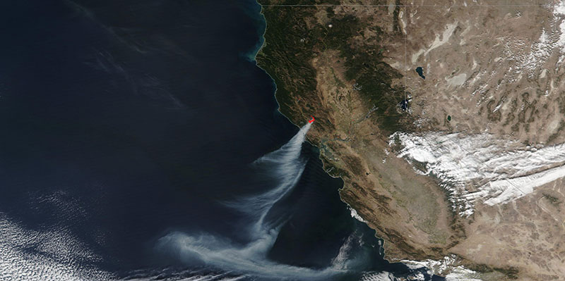 Kincade Fire, California on 27 October 2019 (Suomi-NPP/VIIRS)