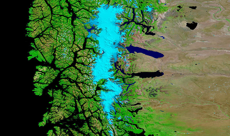 Los Glaciares National Park, Argentina on 4 February 2019 (Terra/MODIS Bands 7-2-1)