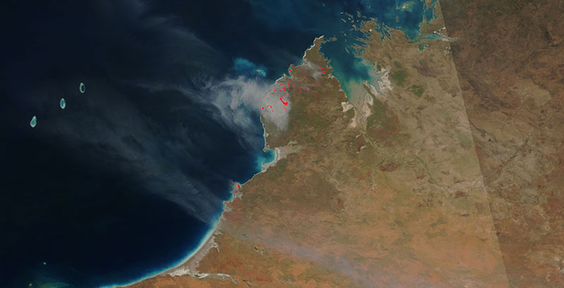 Fires in NW Australia on 25 August 2018 (Suomi-NPP/VIIRS)