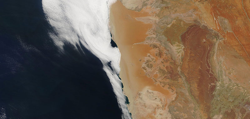 Namib Desert on 21 April 2019 (Terra/MODIS)