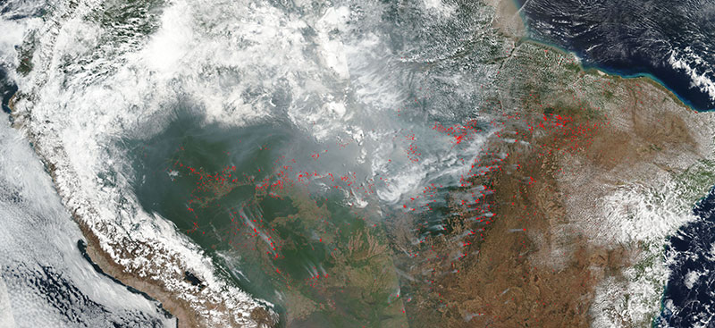 Fires and smoke in northern Brazil on 17 September 2017 (SNPP/VIIRS)