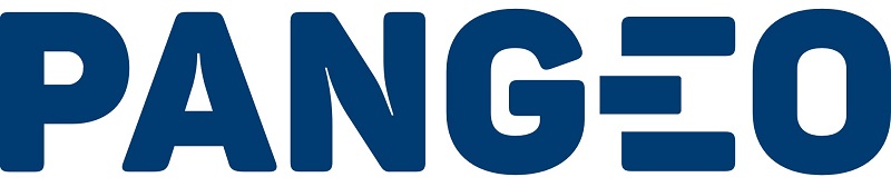 Word "PANGEO" in all-caps and written in blue color.
